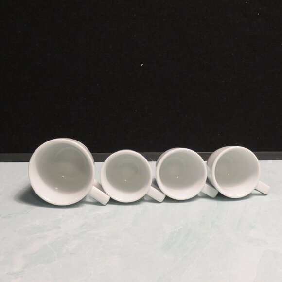Set of 4 Nespresso Demitasse White Porcelain Coffee Cups bundle of two sizes - Picture 2 of 4